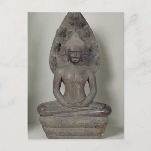 Boeddha zit in meditatie op de Naga, Angkor Briefkaart (Voorkant)
