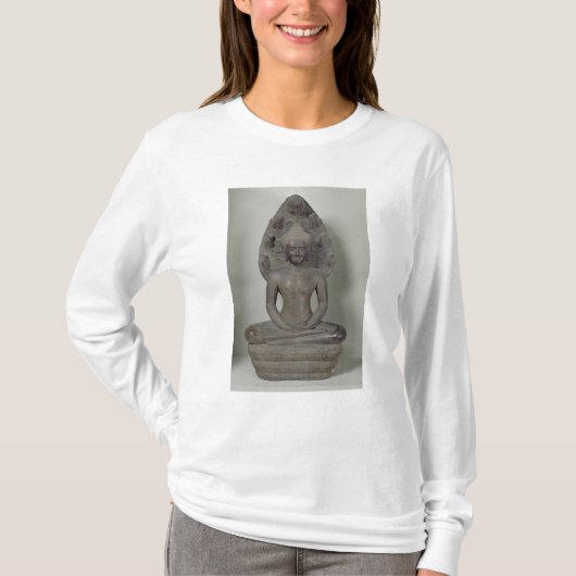 Boeddha zit in meditatie op de Naga, Angkor T-shirt (Voorkant)