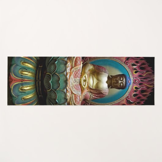 Boeddhabeeld Lotus Bloem Eenheid aan één kant Yogamat (Voorkant (horizontaal))