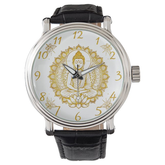 Boeddhabeeld met Lotus Horloge (Voorkant)