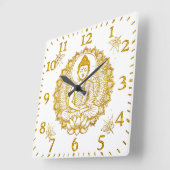 Boeddhabeeld met Lotus Vierkante Klok (Hoek)