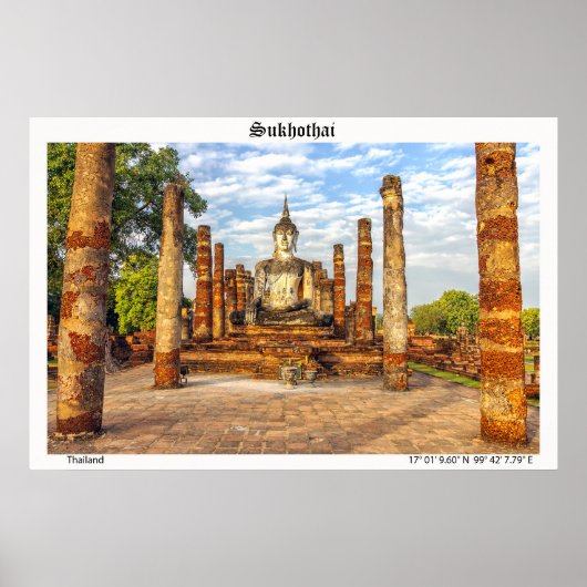 Boeddhabeeld, Wat Mahathat, Sukhothai Poster (Voorkant)