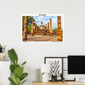 Boeddhabeeld, Wat Mahathat, Sukhothai Poster (Thuiskantoor)