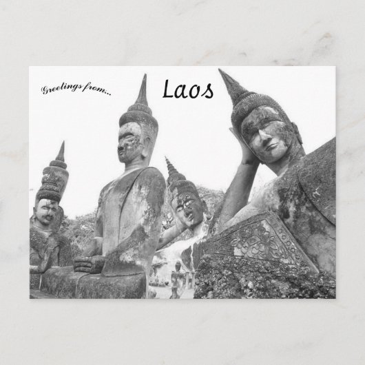 Boeddhabeelden in Laos Briefkaart (Voorkant)