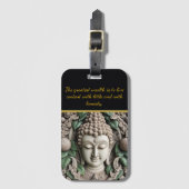 Boeddhabeelden versierd met bladeren. Generatieve  Bagagelabel (Voorkant (verticaal))