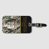 Boeddhabeelden versierd met bladeren. Generatieve  Bagagelabel (Voorkant (horizontaal))