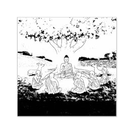 Boeddha's eerste preek leert zelfinktstempel  zelfinktende stempel