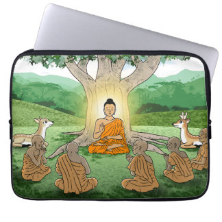 Boeddha's eerste preek met laptophoes laptop sleeve