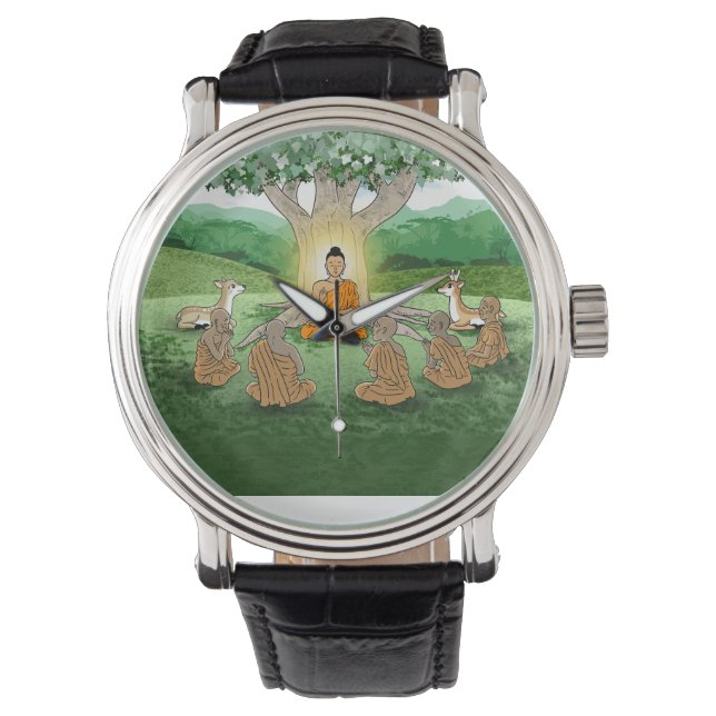 Boeddha's eerste preek onderricht horloge (Voorkant)