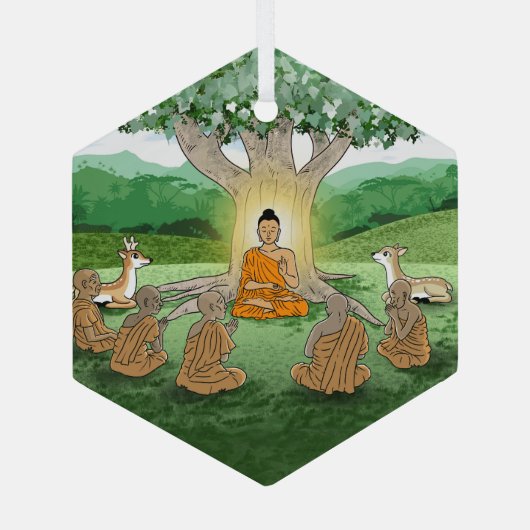 Boeddha's eerste preek onderwijzend Ornament (Achterkant)