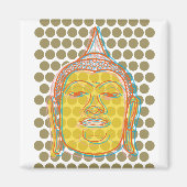 Boeddha's Head Offset Print Lines Moderne Pop Stip Magneet (Voorkant)