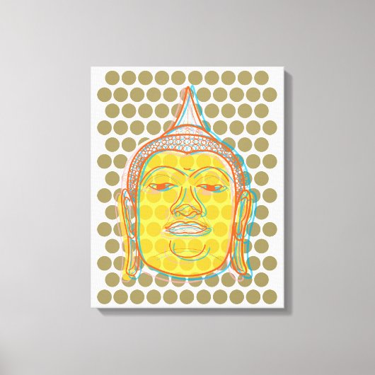 Boeddha's Head Offset Print Zen Modern Pop Stippen (Voorkant)