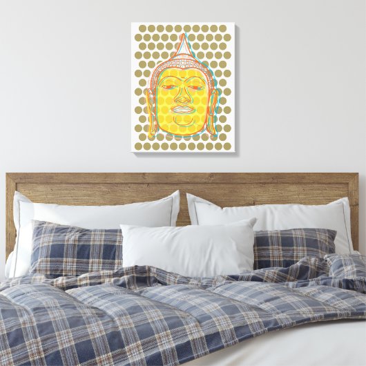 Boeddha's Head Offset Print Zen Modern Pop Stippen (Insitu (Slaapkamer))