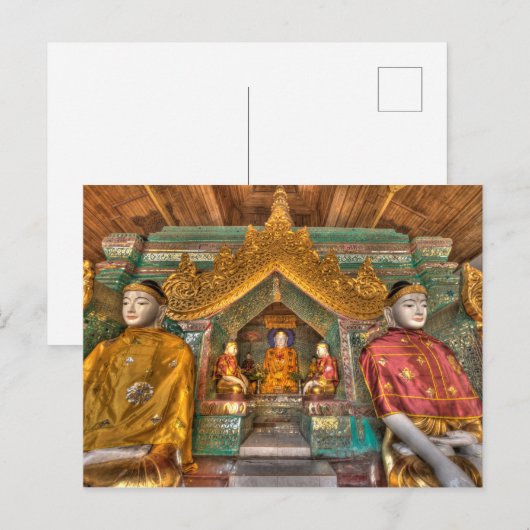 Boeddhas in een tempel briefkaart (Voorkant / Achterkant)