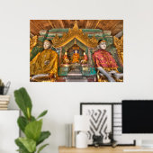 Boeddhas in een tempel poster (Thuiskantoor)