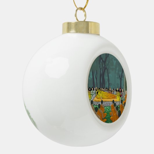 Boeddha's laatste Nirvana kerstversiering Keramische Bal Ornament (Links)