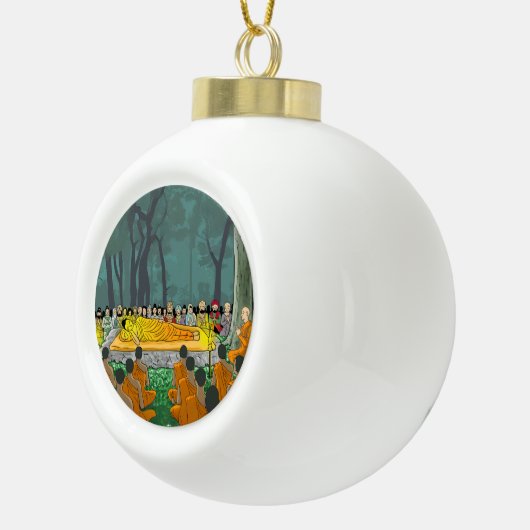 Boeddha's laatste Nirvana kerstversiering Keramische Bal Ornament (Rechts)