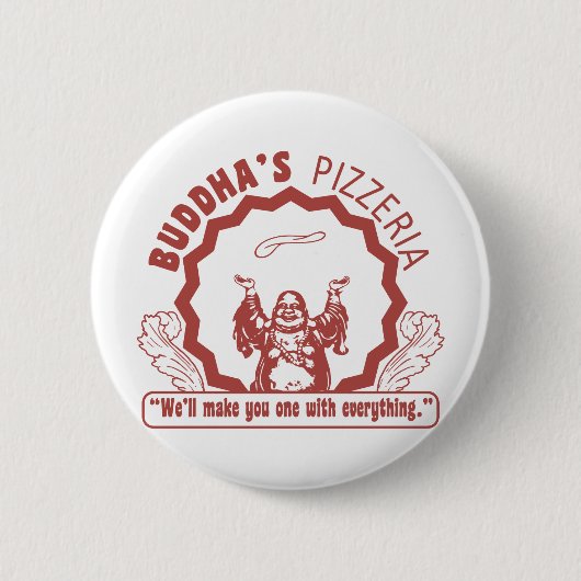 Boeddha's Pizzeria Ronde Button 5,7 Cm (Voorkant)