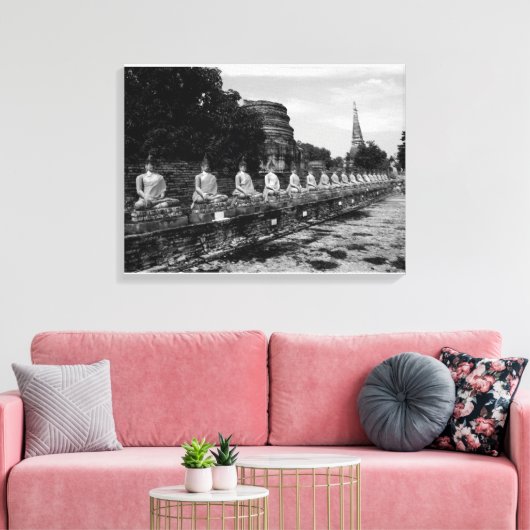 Boeddha's van Ayutthaya Canvas Afdruk (Insitu (Woonkamer))