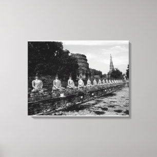 Boeddha's van Ayutthaya Canvas Afdruk