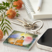 Boeddha's Verlichting & Dharma Wheel Sleutelhanger (Voorkant Rechts)