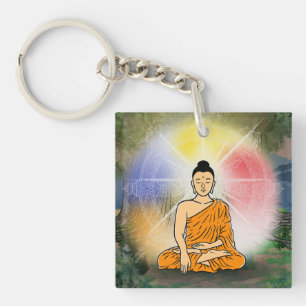 Boeddha's Verlichting & Dharma Wheel Sleutelhanger
