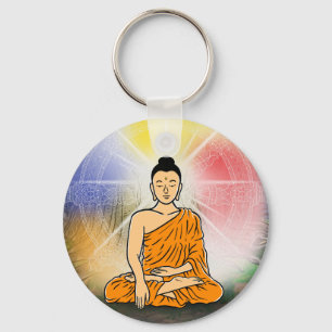Boeddha's Verlichting & Dharma Wheel Sleutelhanger