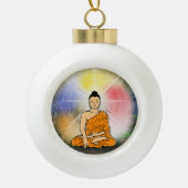 Boeddha's Verlichting Kerstversiering Keramische Bal Ornament (Voorkant)
