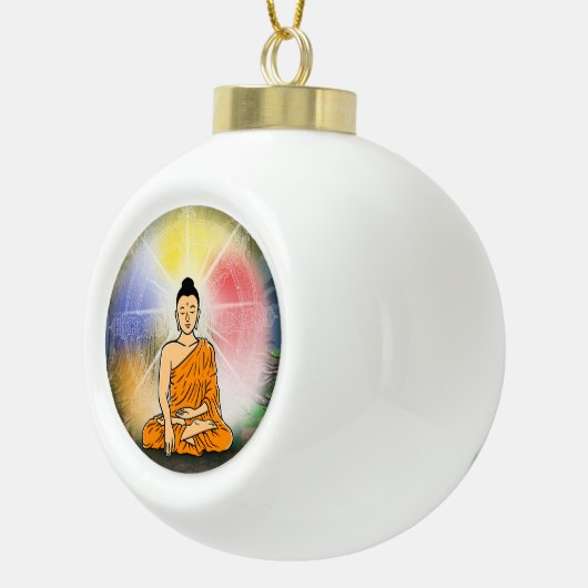 Boeddha's Verlichting Kerstversiering Keramische Bal Ornament (Rechts)