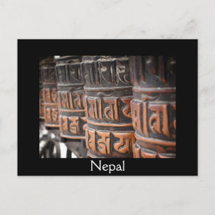 Boeddhisgebed rolt briefkaart zwarte tekst