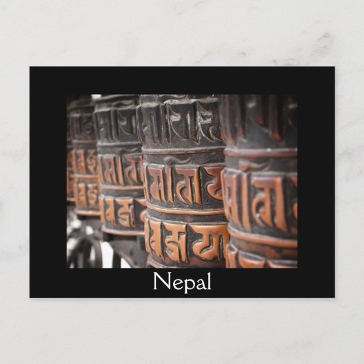 Boeddhisgebed rolt briefkaart zwarte tekst (Voorkant)