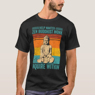 Boeddhisme Boeddha Retro Help Gezocht Zen Boeddhis T-shirt
