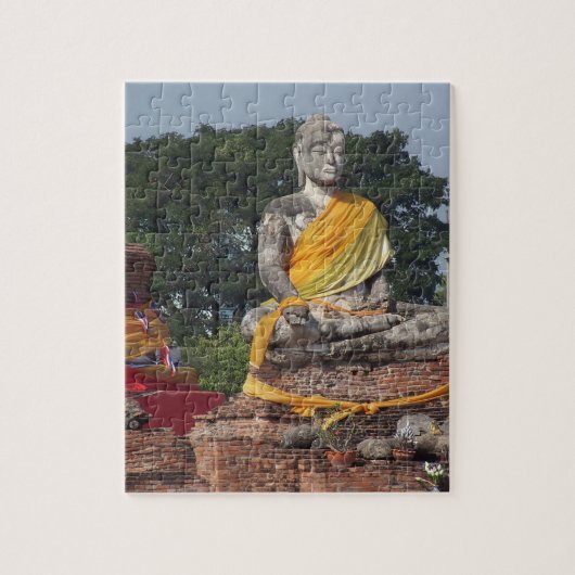 boeddhisme, boeddha, standbeeld, religie, gouden, legpuzzel (Verticaal)