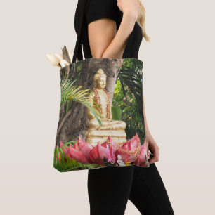 boeddhisme, boeddha, standbeeld, religie, gouden, tote bag