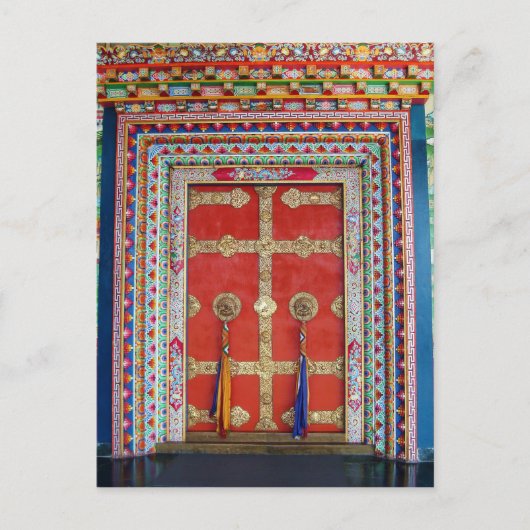 Boeddhisme Boeddhistische kleurrijke deur Tibetaan Briefkaart (Voorkant)