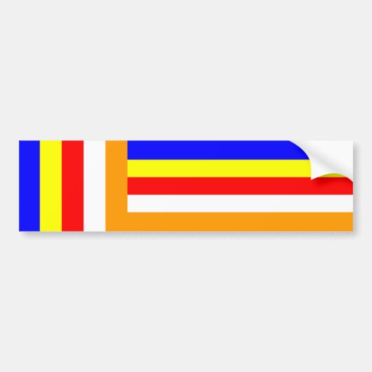 Boeddhisme - Boeddhistische vlag Bumpersticker (Voorkant)