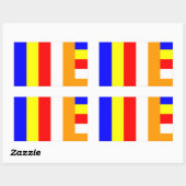 Boeddhisme - Boeddhistische vlag Rechthoekige Sticker (Vel)