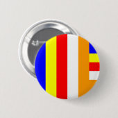 Boeddhisme - Boeddhistische vlag Ronde Button 5,7 Cm (Voorkant /achterkant)