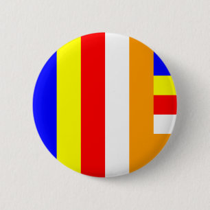 Boeddhisme - Boeddhistische vlag Ronde Button 5,7 Cm