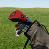 Boeddhisme Gouden Dharma Wiel Monogram Golfheadcover (Insitu)