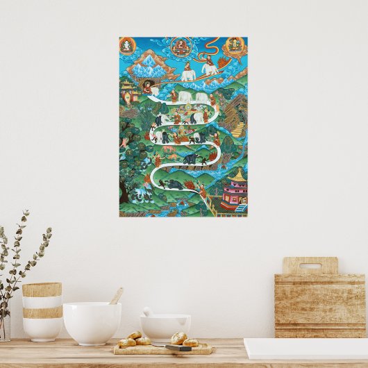 Boeddhisme print - De negen geesteszieken Samatha (Keuken)