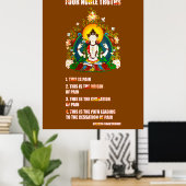 Boeddhisme Vier Boeddha-leraren op de Noble Truths Poster (Thuiskantoor)