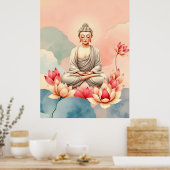 Boeddhisme Zen Spiritualiteit Vrede Poster (Keuken)