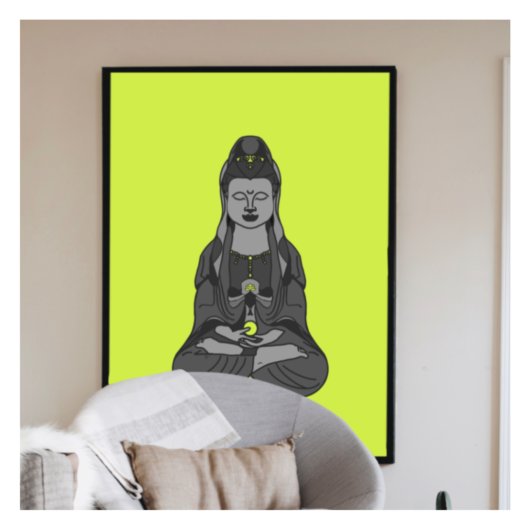 Boeddhist Avalokiteshvara Kuan Yin Drawing Canvas Afdruk