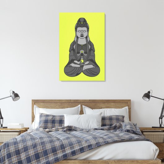 Boeddhist Avalokiteshvara Kuan Yin Drawing Canvas Afdruk (Insitu (Slaapkamer))