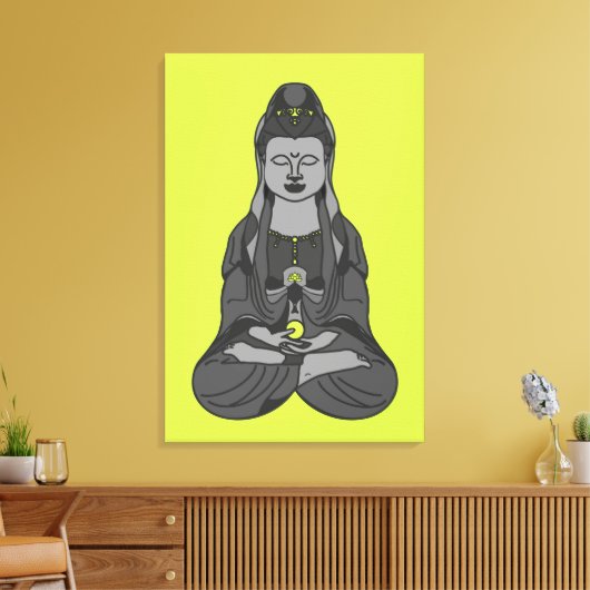 Boeddhist Avalokiteshvara Kuan Yin Drawing Canvas Afdruk (Insitu (Woonkamer))