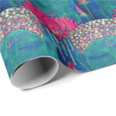 Boeddhist Boeddha groene rode lotusbloem, bevroren Cadeaupapier (Rol Hoek)