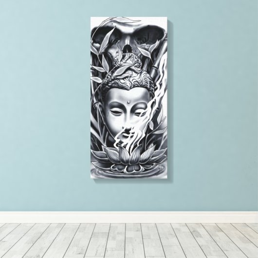 boeddhist canvas afdruk (Insitu (Houten vloer))
