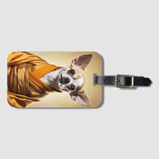 Boeddhist Chihuahua Bagagelabel (Voorkant (horizontaal))