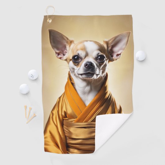 Boeddhist Chihuahua Golfhanddoek